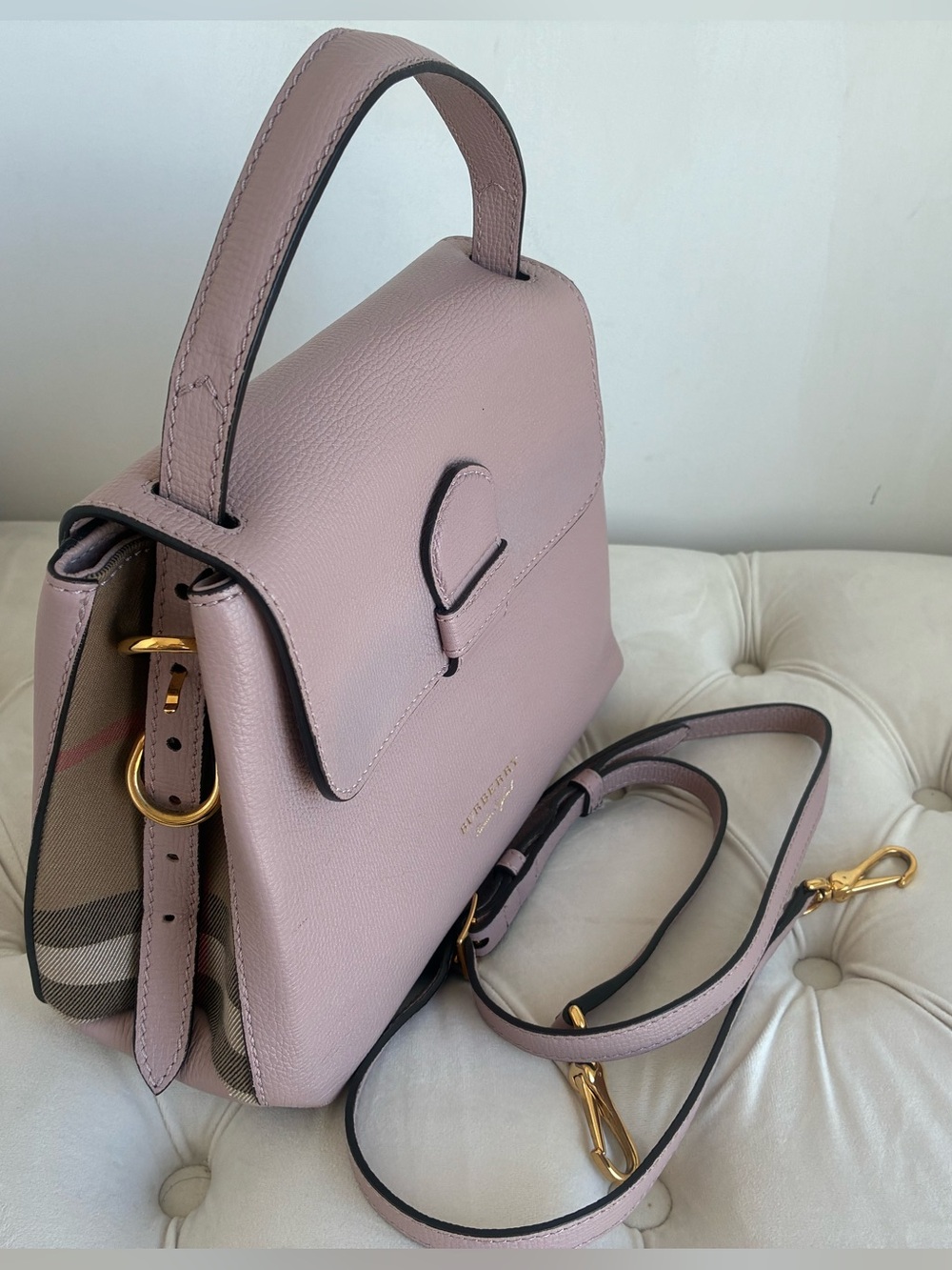 Women’s Leather Top-Handle Bag in Dusty Pink